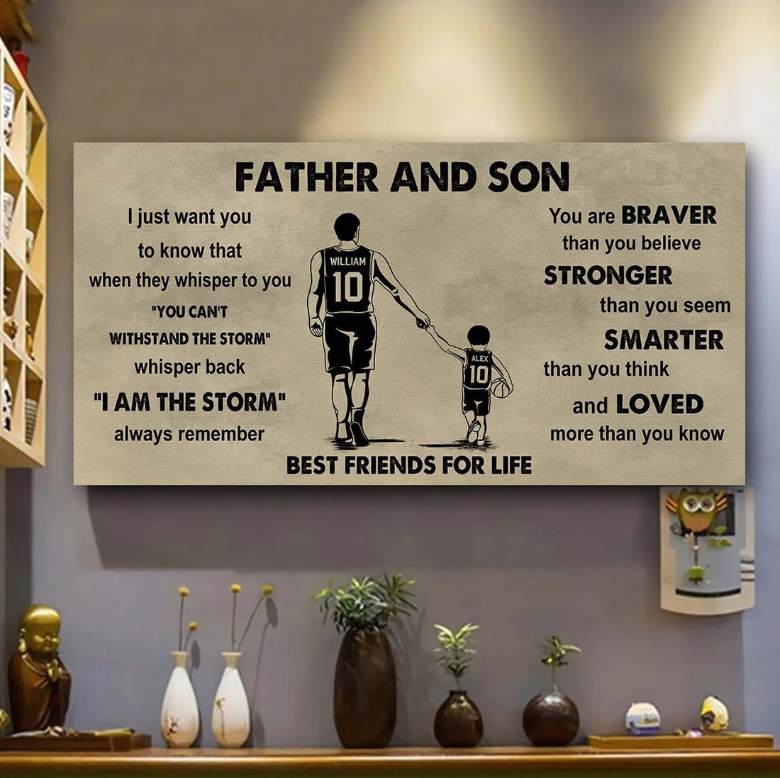 ver 2 family father and daughter best friends for life - i am the storm poster canvas gift for daughter from father