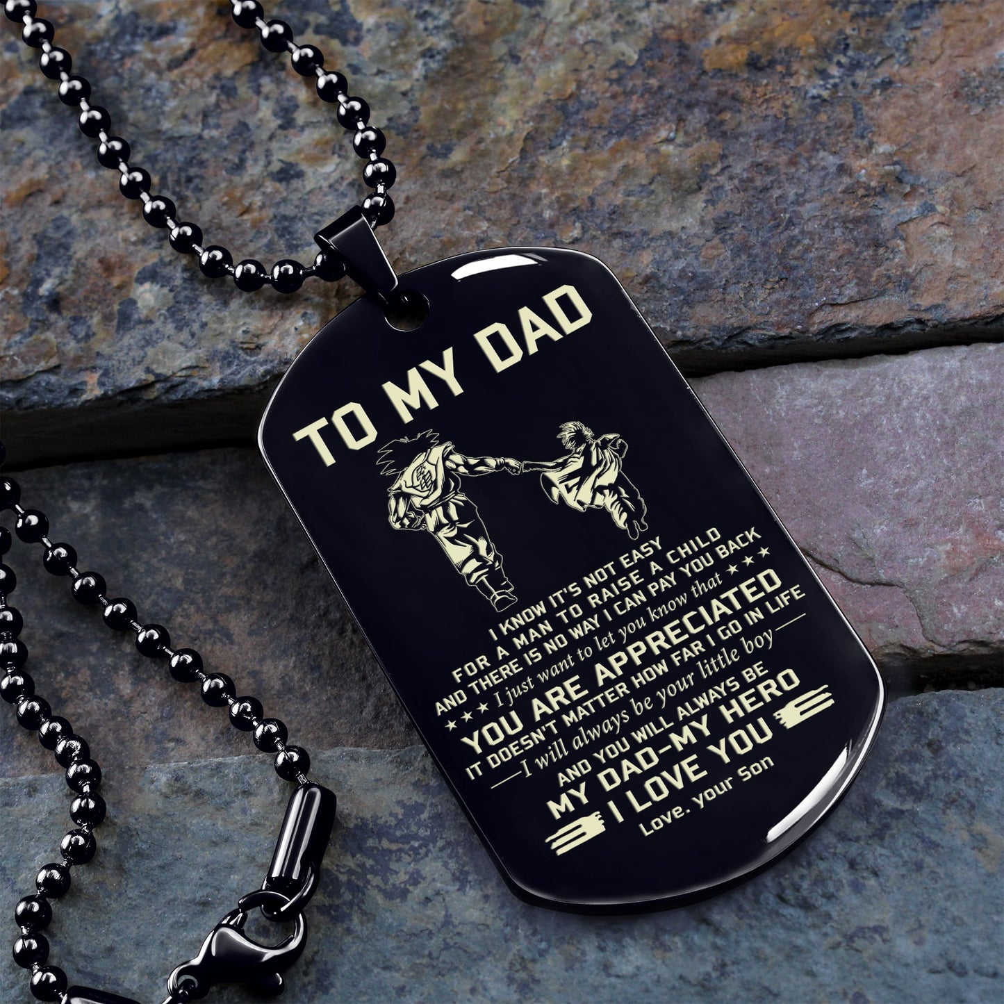 to my dad one side engrave dog tag gift for your dad your father