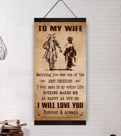 DRB VGT- Poster Canvas To My Wife Marrying You Was One Of The Best Decisions - I Will Love You Forever And Always Gift For Your Wife