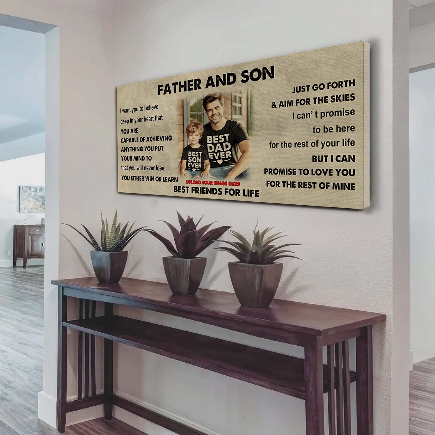 drb vgt father and son best friends for life - ver 2 you will never lose poster canvas gift for son from father