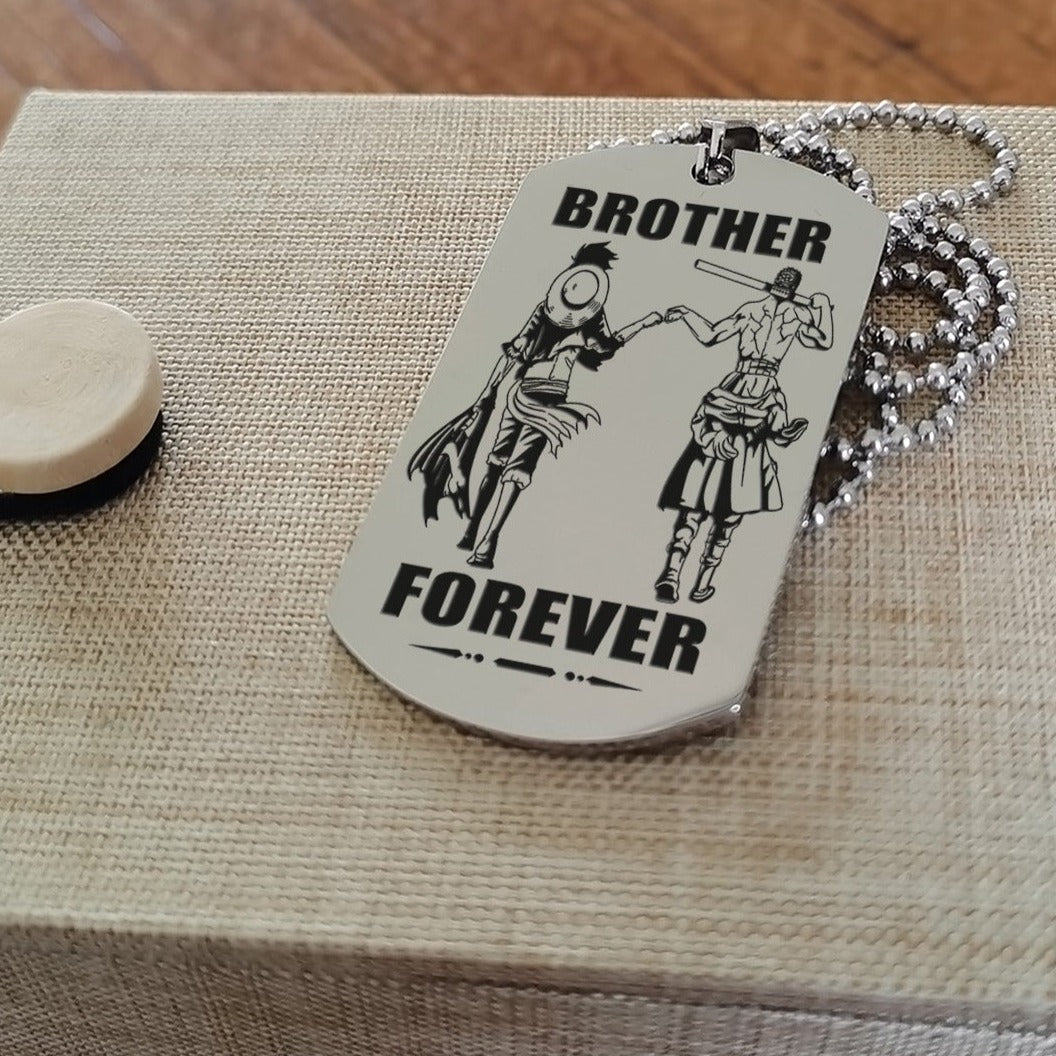 op engraved double sided dog tag gift from brother, in the darkest hour, when the demons come call on me brother and we will fight them together, brother forever