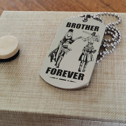 OP engraved double sided dog tag gift from brother, In the darkest hour, When the demons come call on me brother and we will fight them together, brother forever