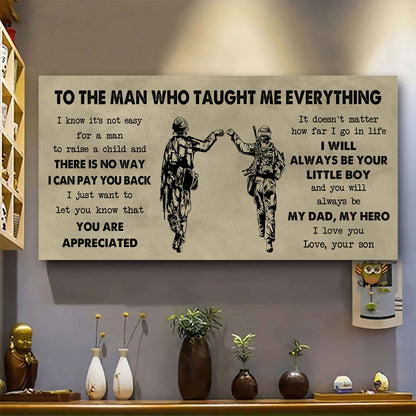 Samurai Poster Horizontal Canvas To My Dad I Know It's Not Easy To Raise A Child I Will Always Be Your Little Boy Gift From Son To Dad