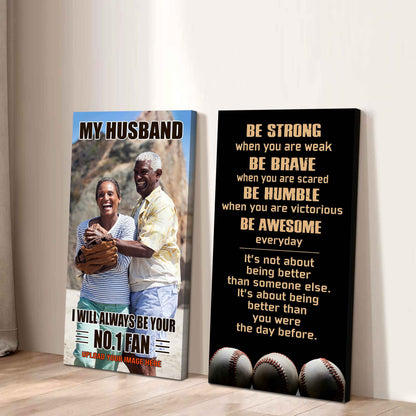 Sport Couple To My Husband Be Strong When You Are Weak Be Awesome Everyday Set 2 Canvas Wall Art