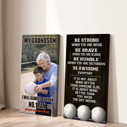 Baseball-My Grandson Be Strong When You Are Weak Be Awesome Everyday Set 2 Canvas Wall Art From Grandma To Grandson