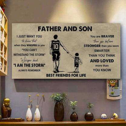 DRB Father And Son Best Friends For Life - I Am The Storm Poster Canvas Gift For Son From Father