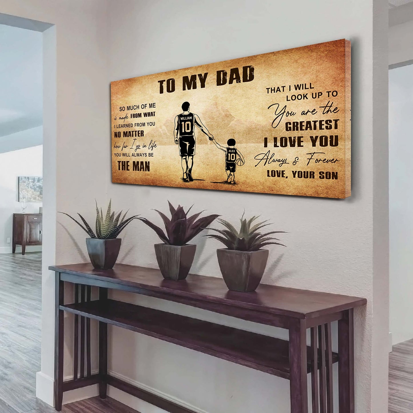 family to my dad - you are the greatest i love you poster canvas from son to father gifts for father