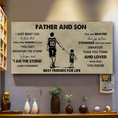 Soccer Father And Son Best Friends For Life - I Am The Storm Poster Canvas Gift For Son From Father