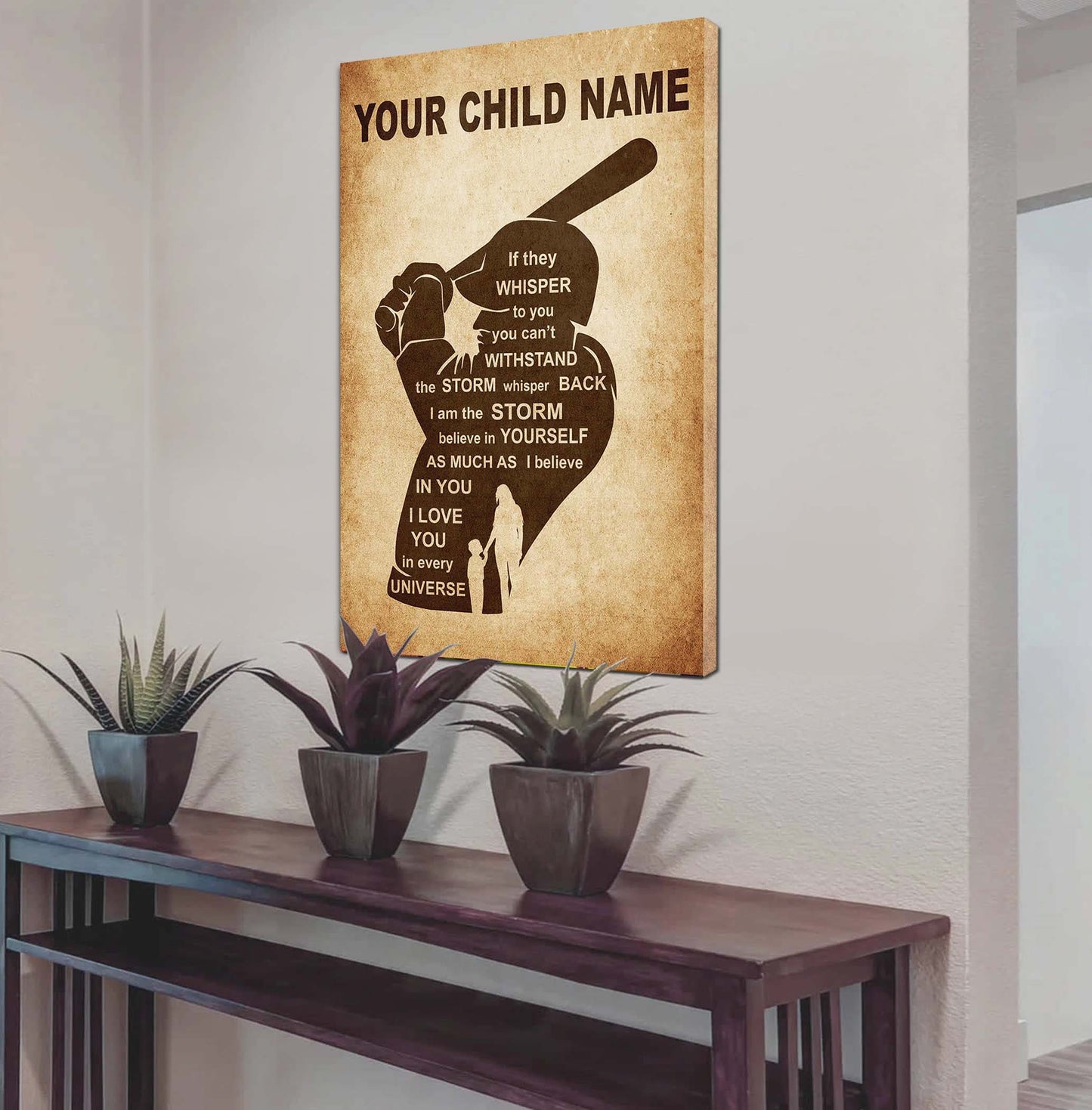 personalized your child name from mom to son basketball poster canvas if they whisper to you - i love you in every universe