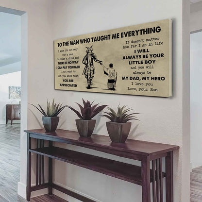 DRB To The Man Who Taught Me Everything - You Will Always Be My Hero Poster Canvas Gift For Father - Photo Upload