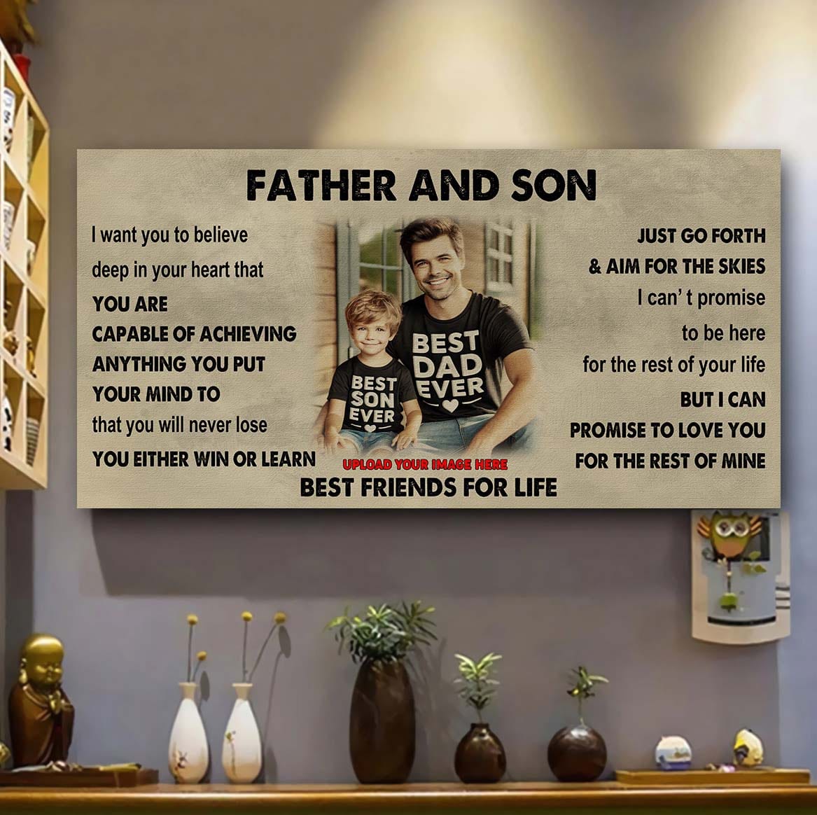 drb vgt father and son best friends for life - ver 2 you will never lose poster canvas gift for son from father