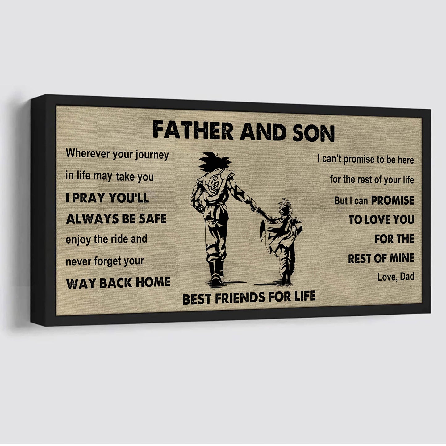 family-photo upload father and daughter best friends for life - ver 2 never forget your way back home poster canvas gift for son from father