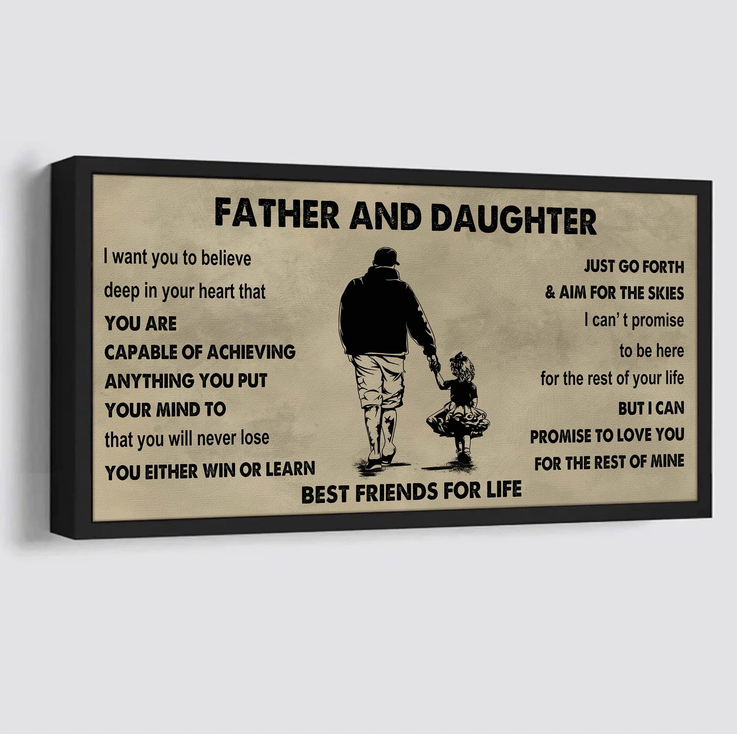 soldier father and daughter best friends for life - ver 2 you will never lose poster canvas gift for daughter from father