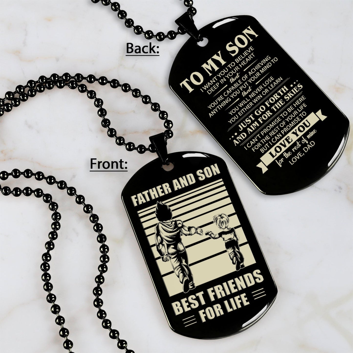 hm12 - customizabled double sided dog tag father and son best friends for life