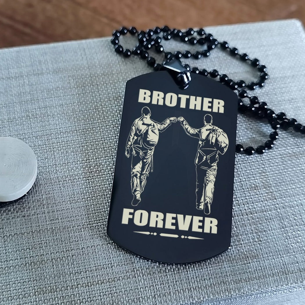 soldier customizable engraved black dog tag double sided gift from brother, brother forever