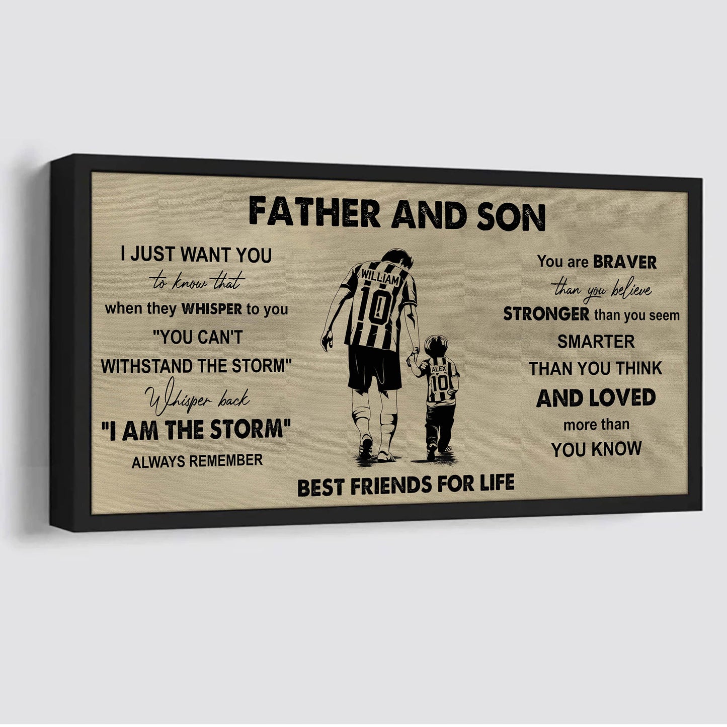 basketball father and son best friends for life - i am the storm poster canvas gift for son from father