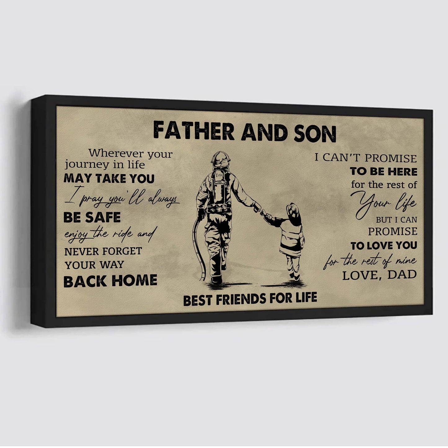 drb father and son best friends for life - never forget your way back home poster canvas gift for son from father-photo upload