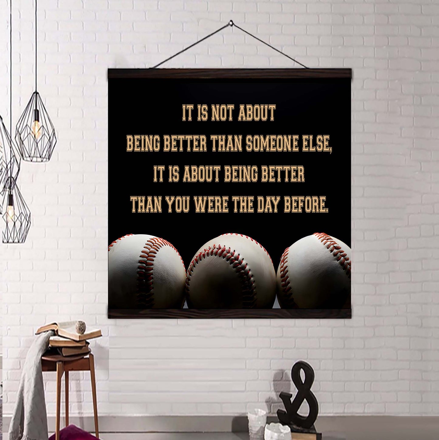 basketball square poster canvas it's not about being better than someone else it's about being better than you were the day before