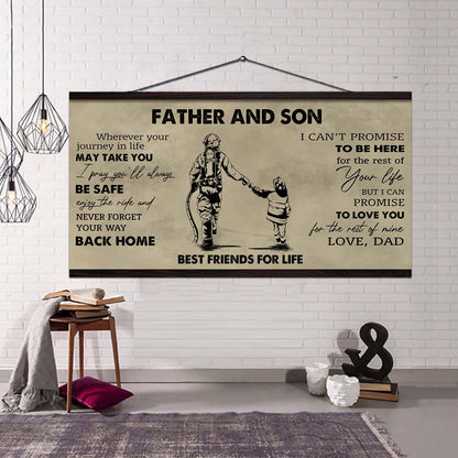 DRB Father And Son Best Friends For Life - Never Forget Your Way Back Home Poster Canvas Gift For Son From Father