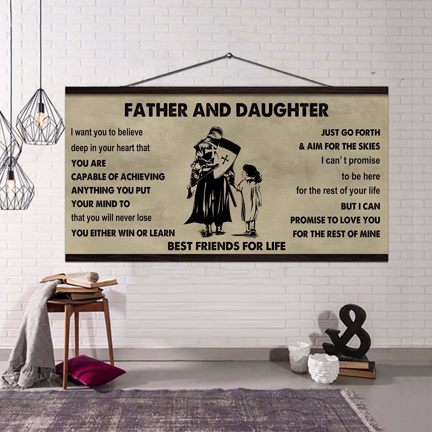 drb father and daughter best friends for life - ver 2 you will never lose poster canvas gift for daughter from father