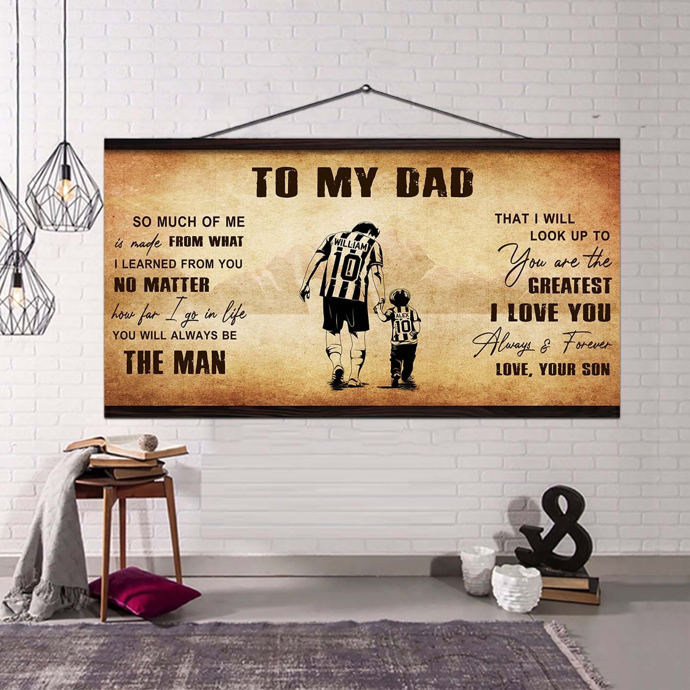 family to my dad - you are the greatest i love you poster canvas from son to father gifts for father