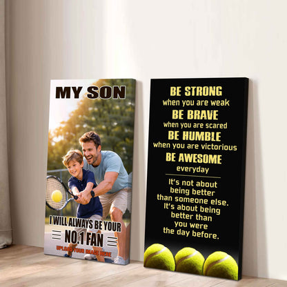 Baseball- My Son Be Strong When You Are Weak Be Awesome Everyday Set 2 Canvas Wall Art From Dad To Son