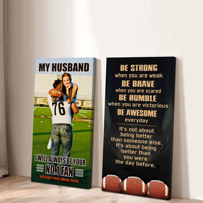 Baseball- Couple To My Husband Be Strong When You Are Weak Be Awesome Everyday Set 2 Canvas Wall Art
