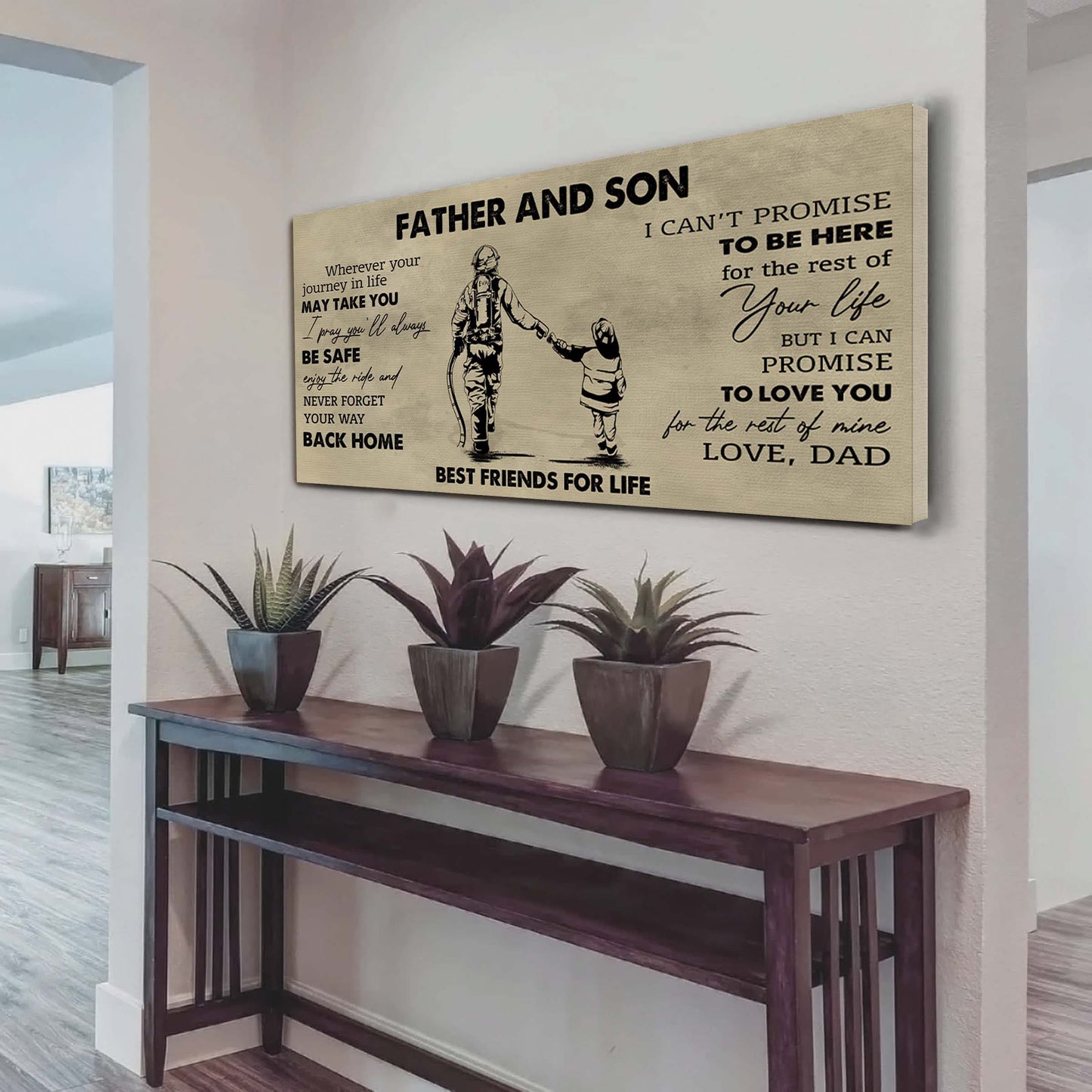 drb father and son best friends for life - never forget your way back home poster canvas gift for son from father-photo upload