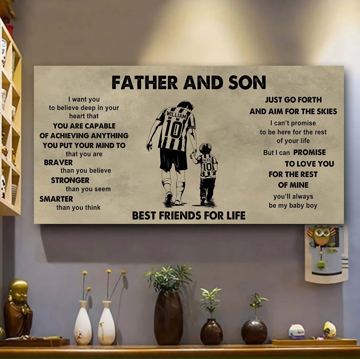 family father and son best friends for life - that you are braver than you believe poster canvas gift for son from father