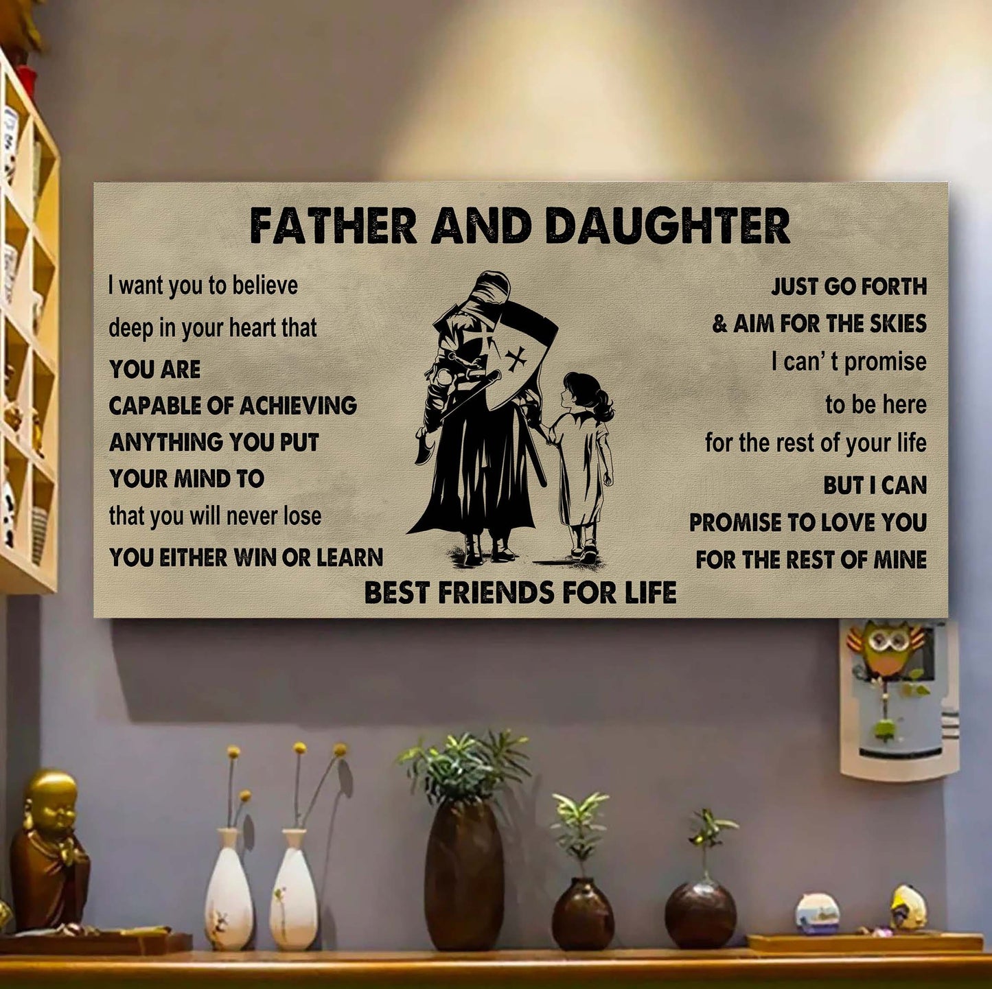 soldier father and daughter best friends for life - ver 2 you will never lose poster canvas gift for daughter from father