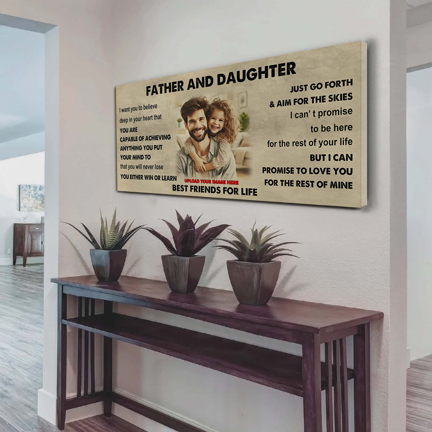 drb father and daughter best friends for life - ver 2 you will never lose poster canvas gift for daughter from father