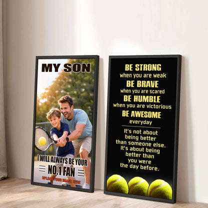 Baseball- My Son Be Strong When You Are Weak Be Awesome Everyday Set 2 Canvas Wall Art From Dad To Son