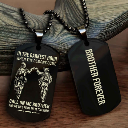 Cowboy Customizable engraved black dog tag double sided gift from brother, brother forevers