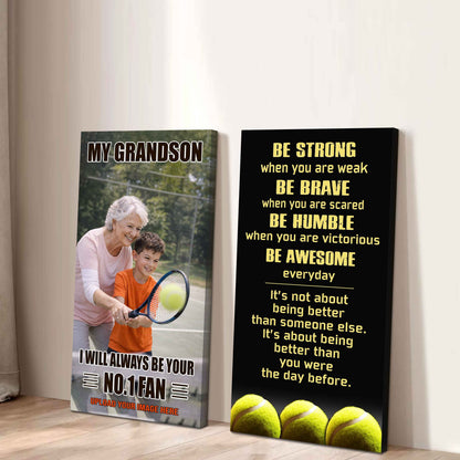 Baseball-My Grandson Be Strong When You Are Weak Be Awesome Everyday Set 2 Canvas Wall Art From Grandma To Grandson