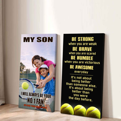 Baseball-My Son Be Strong When You Are Weak Be Awesome Everyday Set 2 Canvas Wall Art From Mom To Son