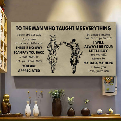 Samurai Poster Horizontal Canvas To My Dad I Know It's Not Easy To Raise A Child I Will Always Be Your Little Boy Gift From Son To Dad