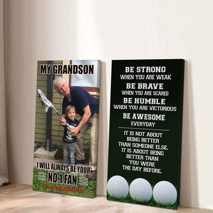 Baseball- My Grandson Be Strong When You Are Weak Be Awesome Everyday Set 2 Canvas Wall Art From Grandpa To Grandson
