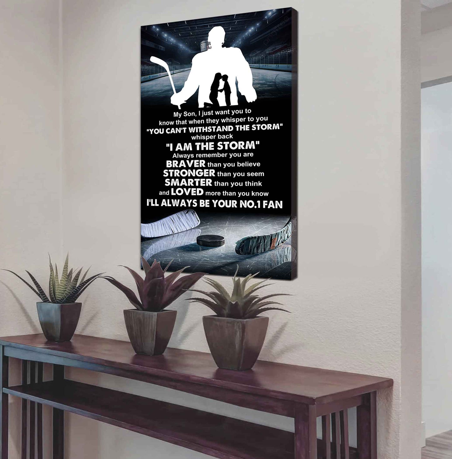 Sport Poster Canvas Mom To Son - Whisper Back I Am The Storm I Will Always Your No 1 Fan