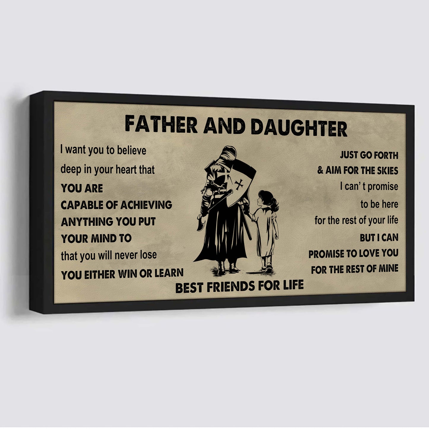 drb father and daughter best friends for life - ver 2 you will never lose poster canvas gift for daughter from father