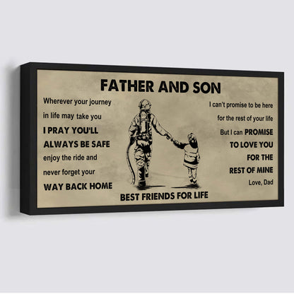 FAMILY-PHOTO UPLOAD Father And Son Best Friends For Life - Ver 2 Never Forget Your Way Back Home Poster Canvas Gift For Son From Father