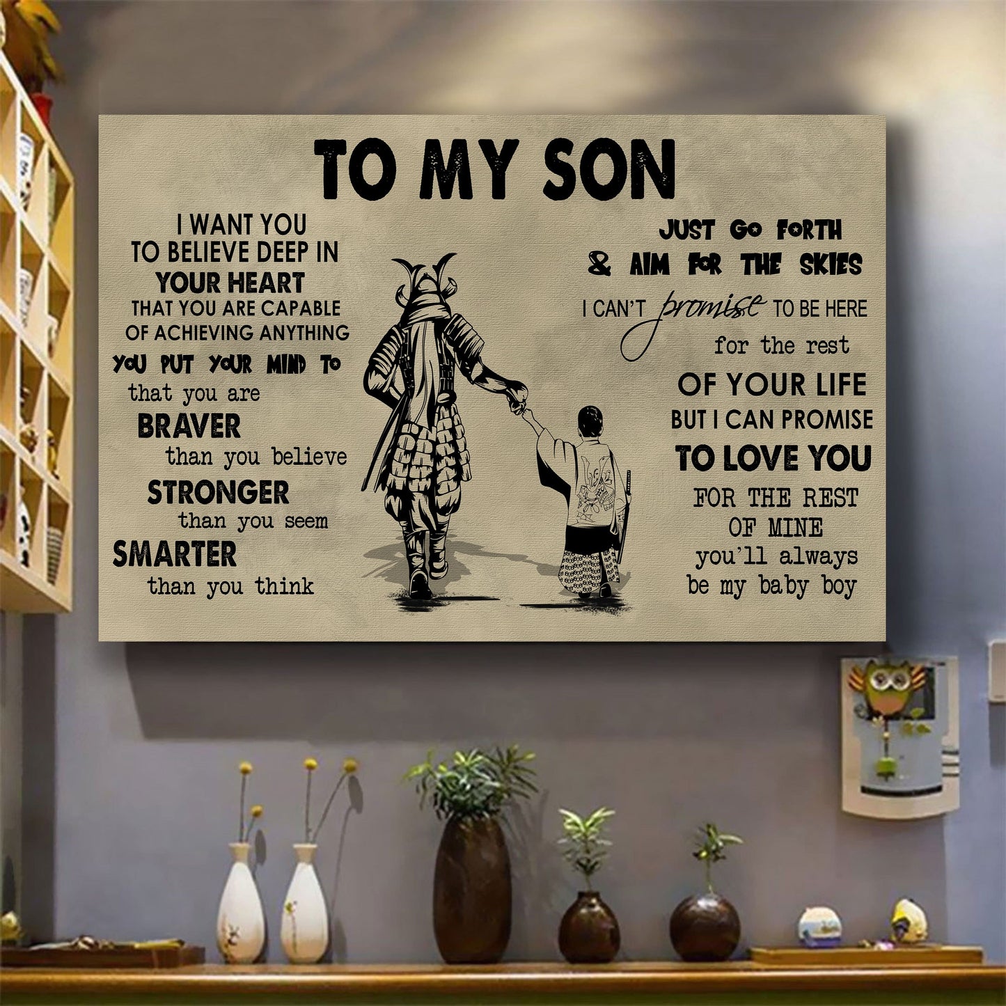 canvas poster dad to son you are braver than you believe you'll always be my baby boy