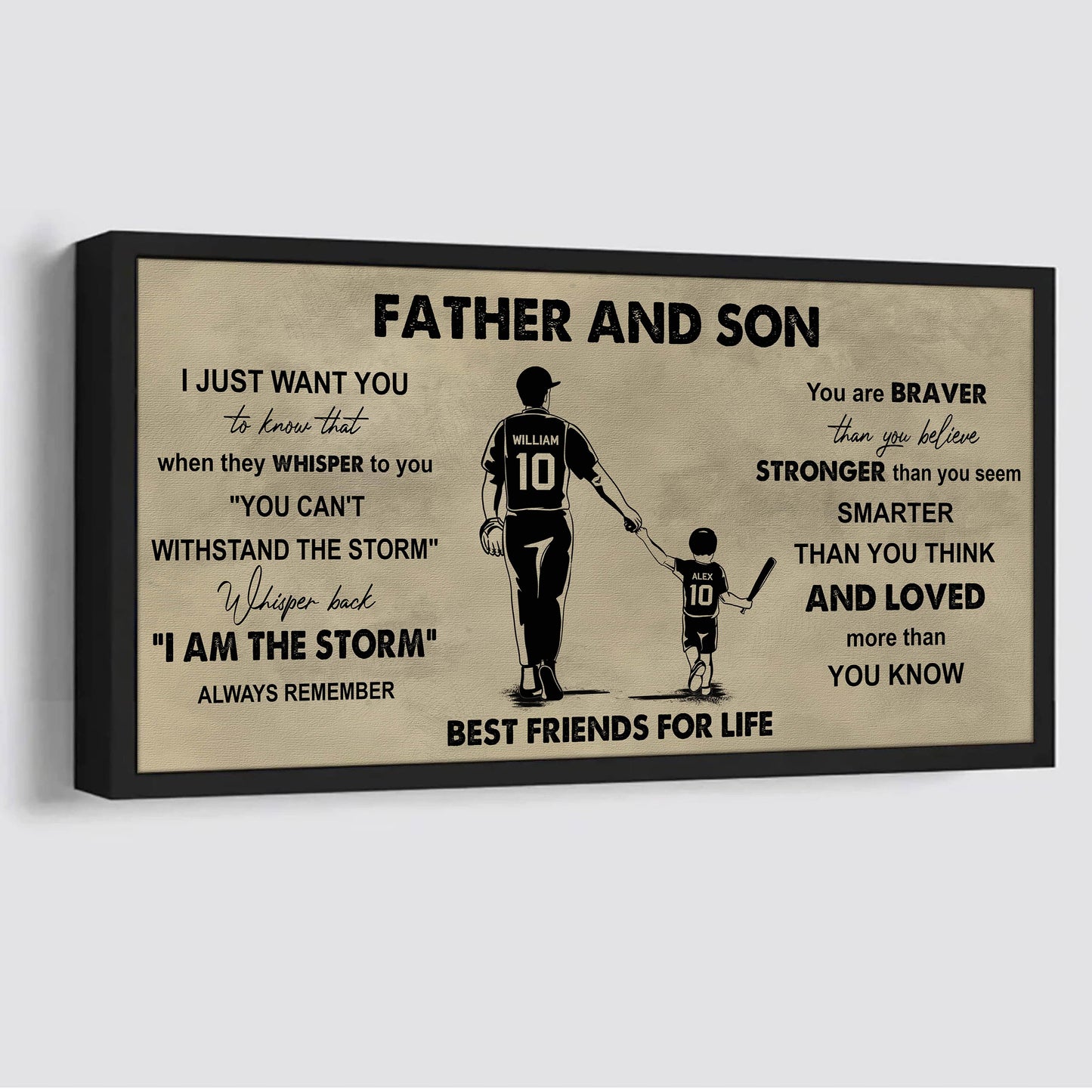 basketball father and son best friends for life - i am the storm poster canvas gift for son from father