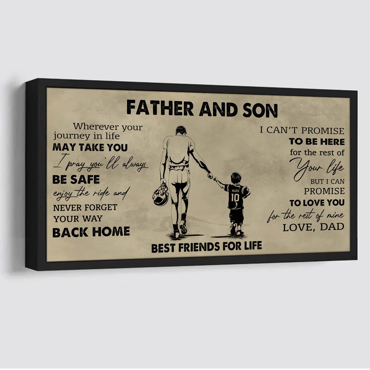 family father and son best friends for life - never forget your way back home poster canvas gift for son from father