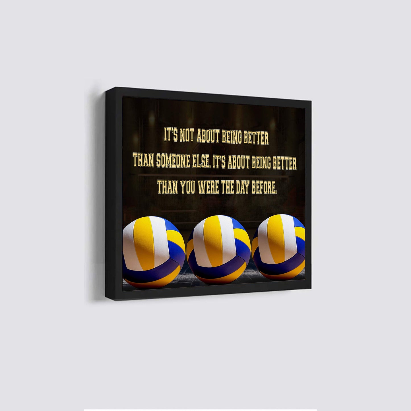 basketball square poster canvas it's not about being better than someone else it's about being better than you were the day before