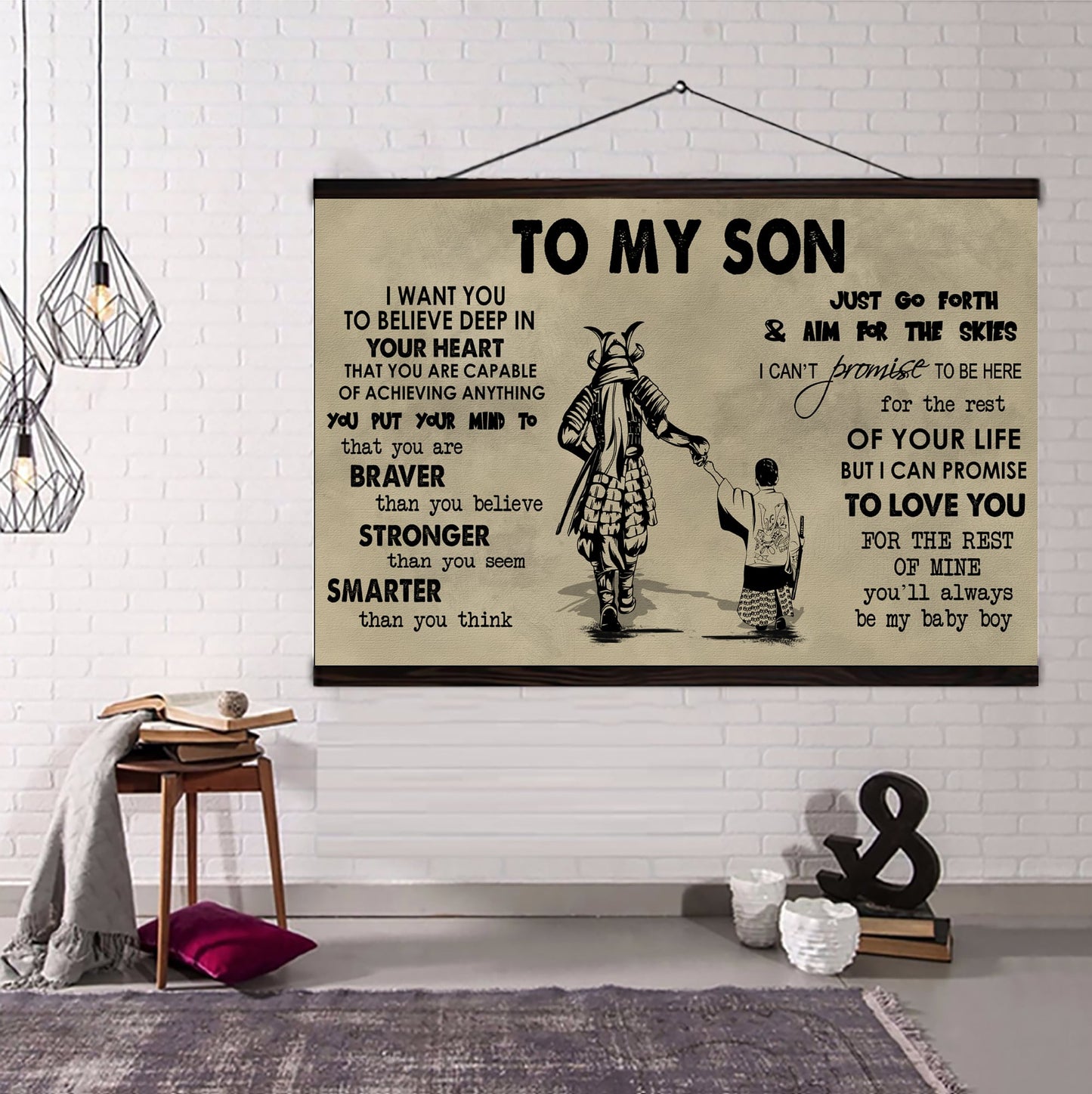 canvas poster dad to son you are braver than you believe you'll always be my baby boy