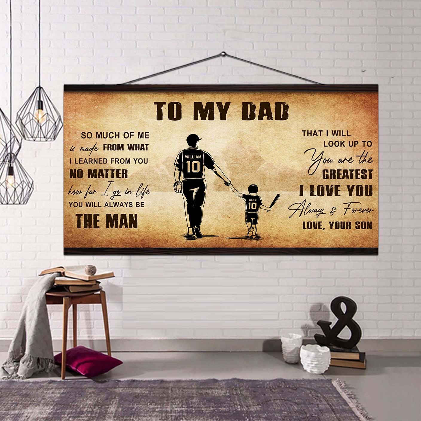 family to my dad - you are the greatest i love you poster canvas from son to father gifts for father