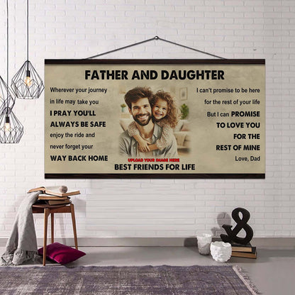 DRB Father And Daughter Best Friends For Life - Ver 2 Never Forget Your Way Back Home Poster Canvas Gift For Daughter From Father