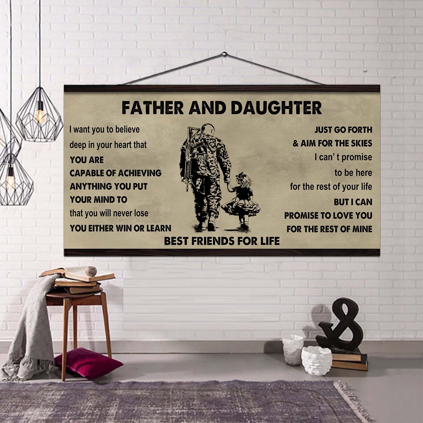 family father and daughter best friends for life - ver 2 you will never lose poster canvas gift for daughter from father