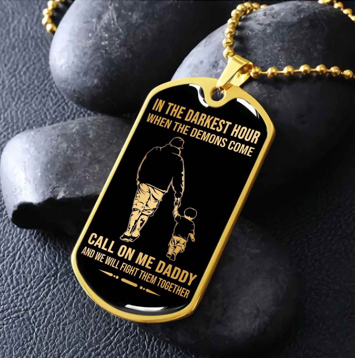 DRB Military Chain Silver Plated 18K Gold Plated Call On Me Daddy Gift For Your Dad