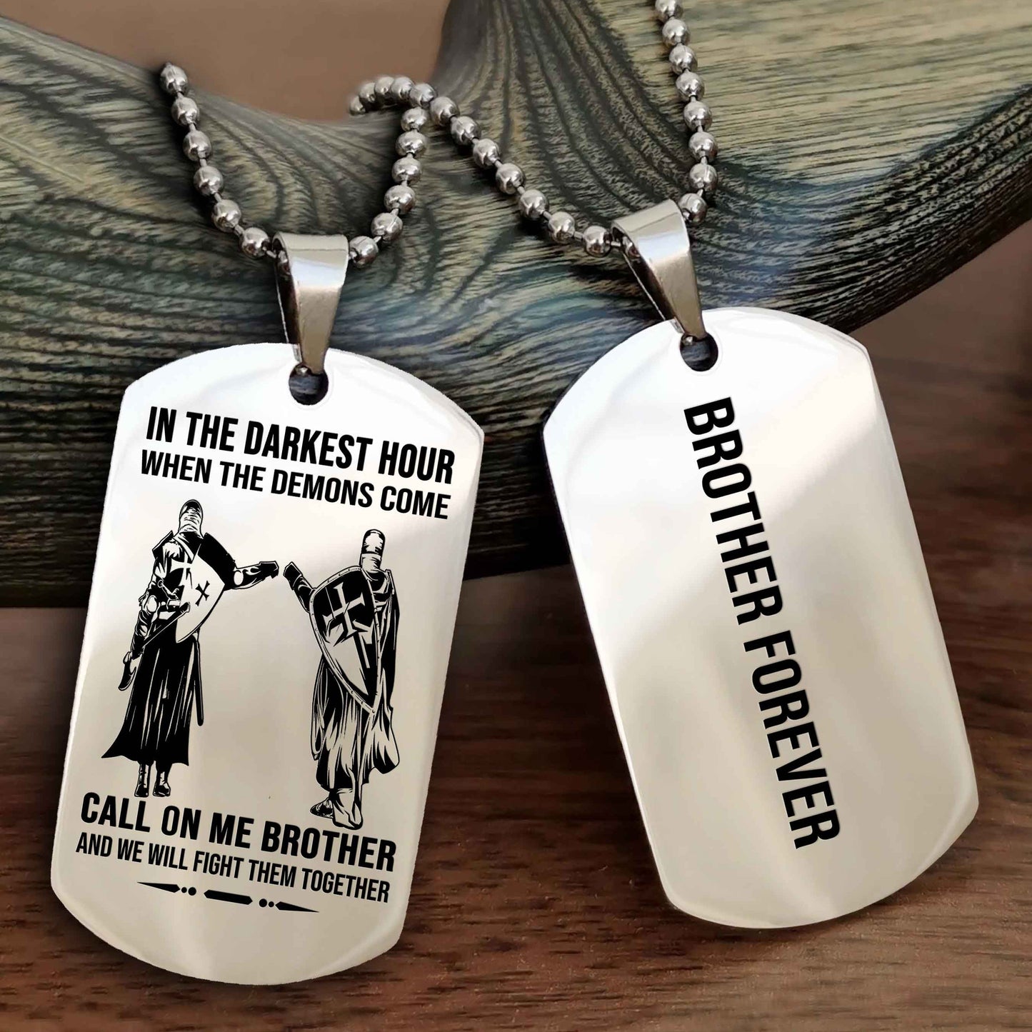 Cowboy Customizable engraved black dog tag double sided gift from brother, brother forevers